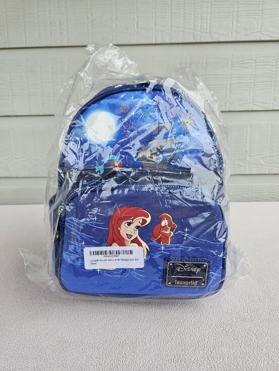 Loungefly Disney The Little Mermaid Ariel Fireworks Mini Backpack Bag Blue